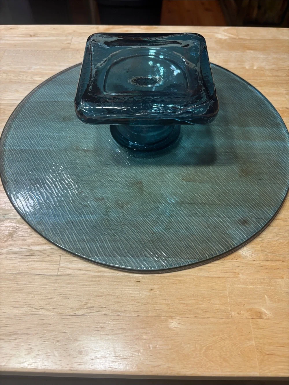Indigo/Ocean Blue vintage cake pedestal stand